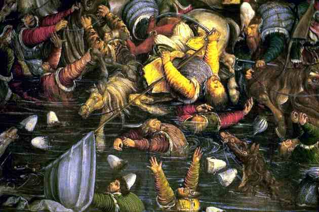 Тонущая русская конница. Деталь картины 'Битва при Орше' (1514)